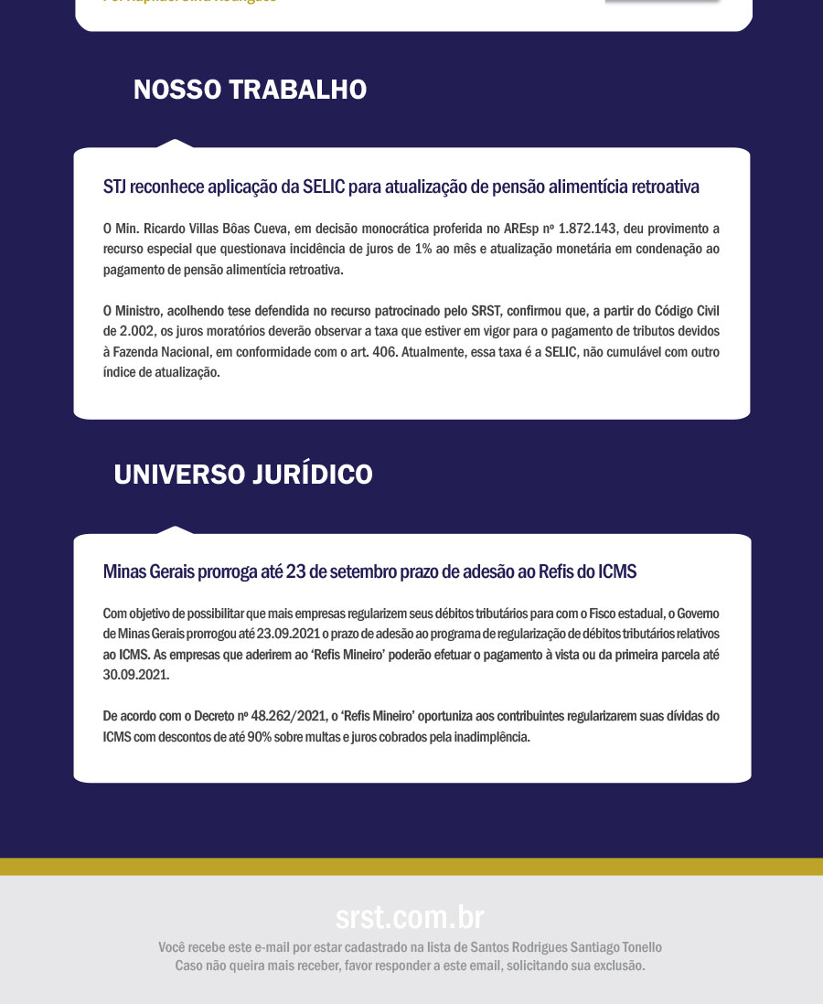 Informativo do SRST - Sociedade de Advogados